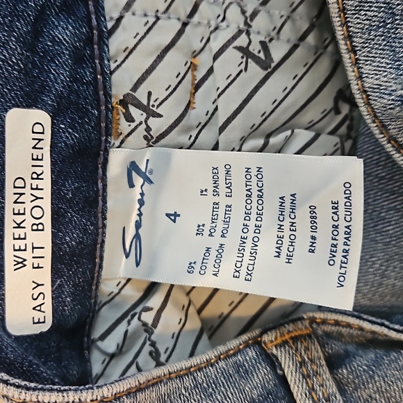 SEVEN7 BOYFRIEND WOMENS JEANS ROLLED UP CUFF SIZE 4 NEW WITH TAGS - Picture 12 of 14